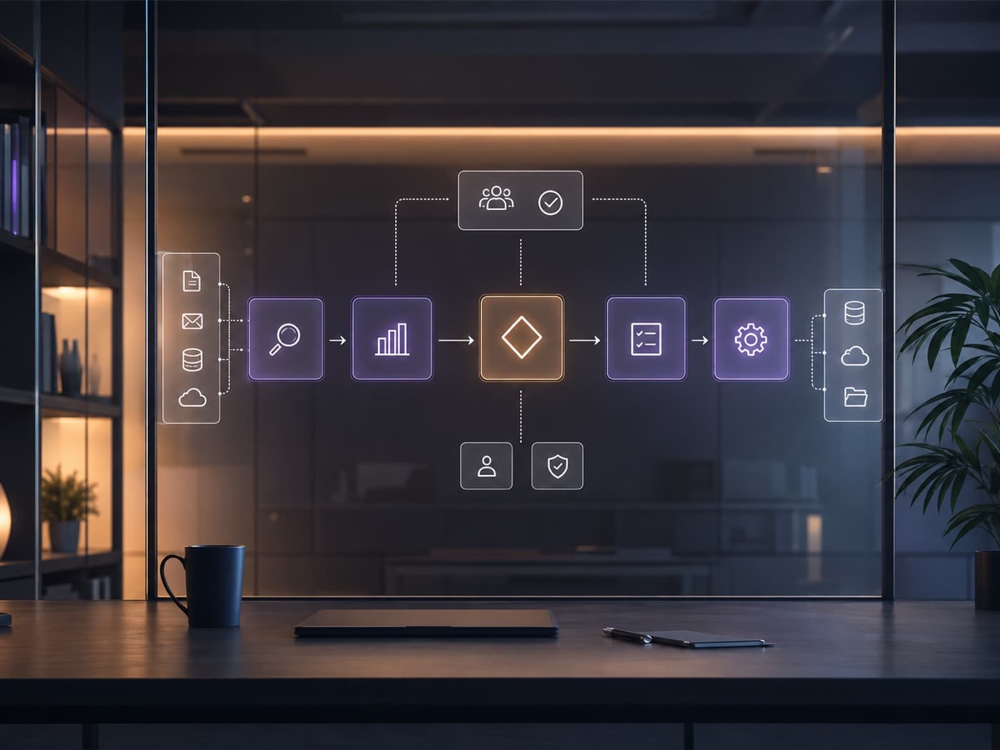 AI agent workflow with tools, approval checkpoints, budgets, and step-by-step run logs
